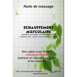 Huile échauffement musculaire
